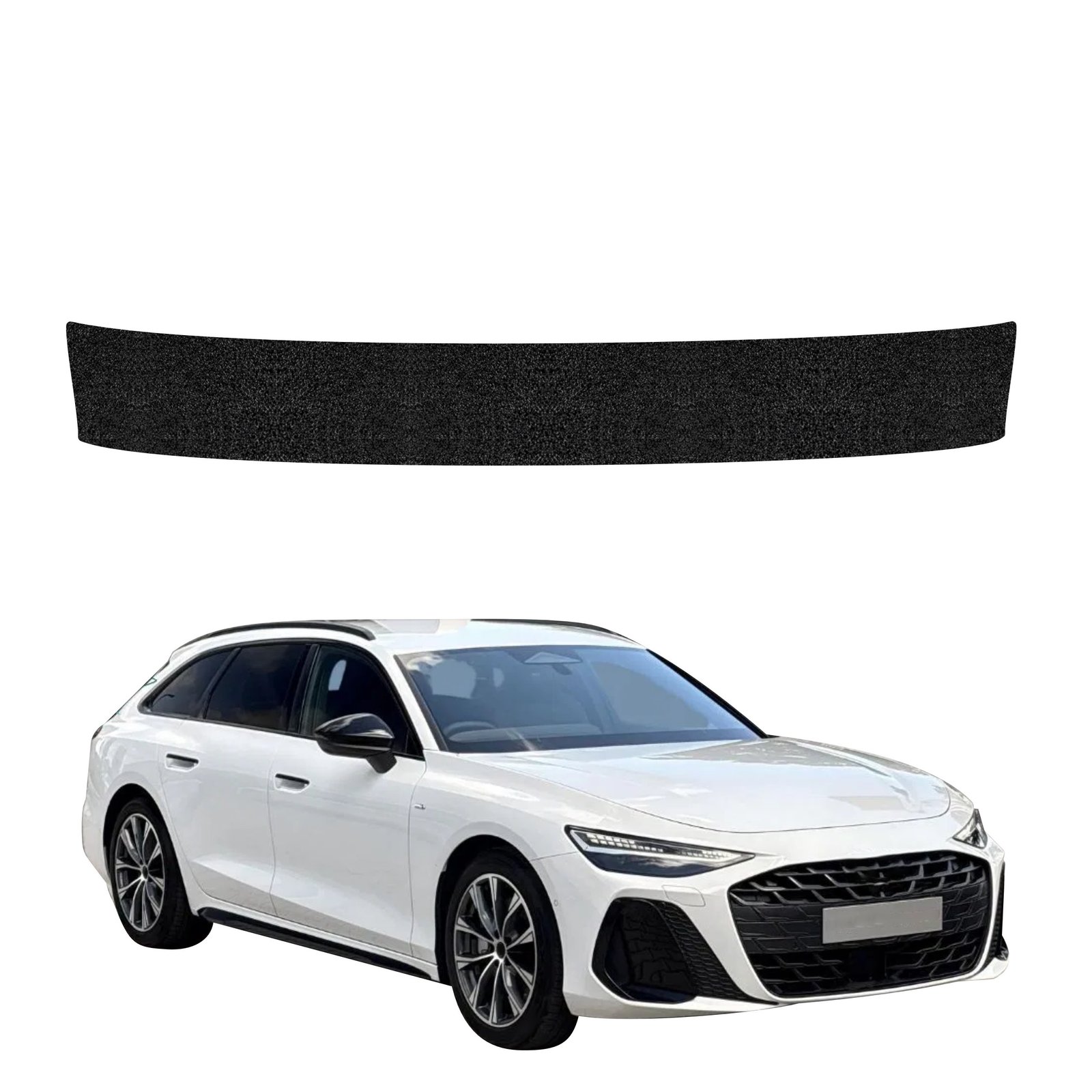 Juoda techninė apsauginė danga bagažinės slenksčiui Audi A6 C9 Avant (2025-2026) GRIZZ HeavyDuty Black