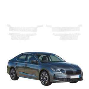 Komplektas 4w1 Balta techninė apsauginė danga slenksčiams Skoda Octavia 4 Liftback Facelift (2024-2026) GRIZZ HeavyDuty White
