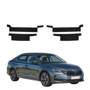 Komplektas 4w1 Juoda techninė apsauginė danga slenksčiams Skoda Octavia 4 Liftback Facelift (2024-2026) GRIZZ HeavyDuty Black