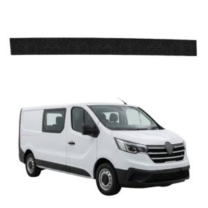 Juoda techninė apsauginė danga kairiajam krovininių durų slenksčiui Renault Trafic 3 Facelift (2020-2026) GRIZZ HeavyDuty Black