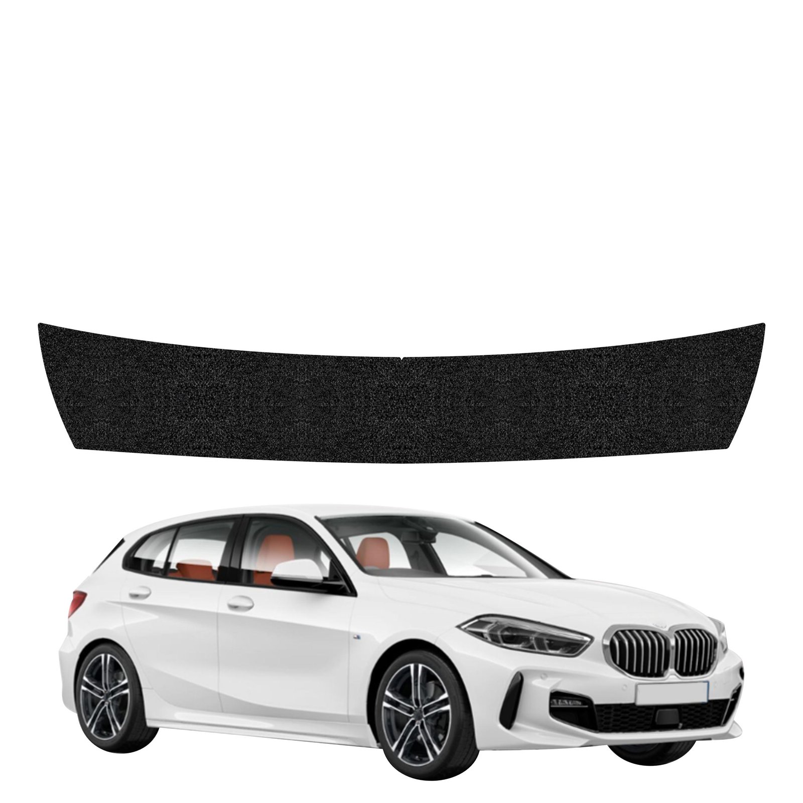 Juoda techninė apsauginė danga bagažinės slenksčiui BMW 1 118i (2020-2026) GRIZZ HeavyDuty Black