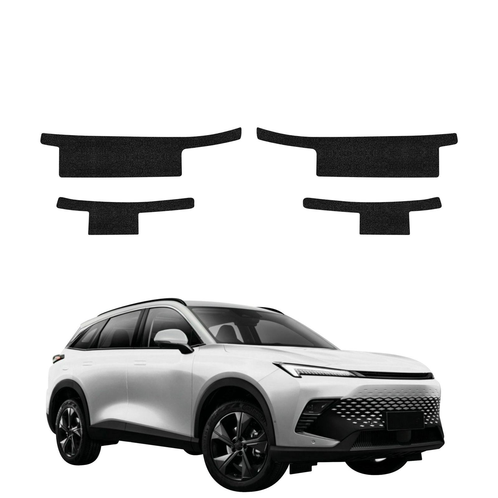 Komplektas 4w1 Juoda techninė apsauginė danga slenksčiams BAIC BEIJING 5 (2023-2026) GRIZZ HeavyDuty Black