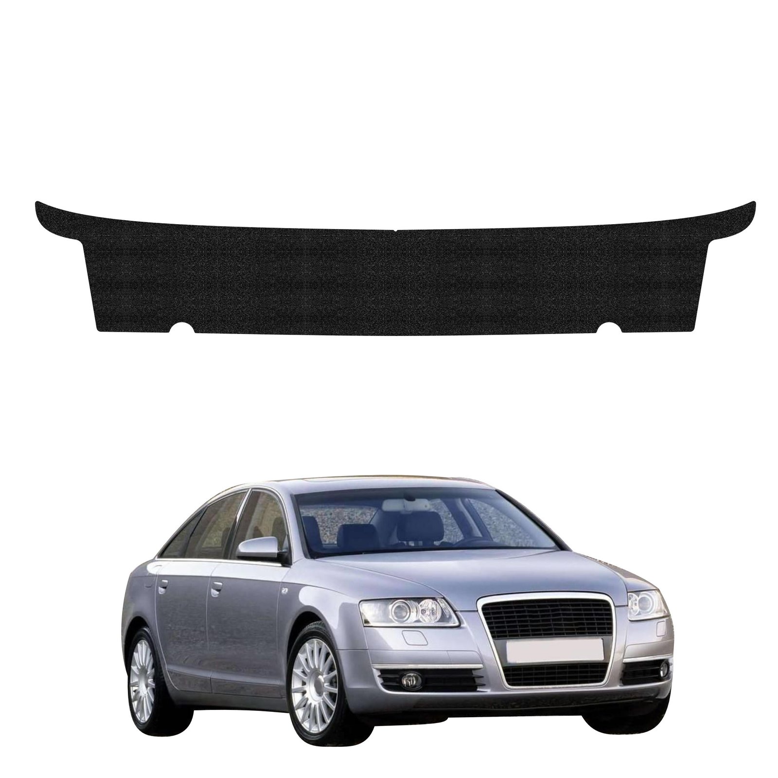 Juoda techninė apsauginė danga bagažinės slenksčiui Audi A6 C6 Sedan 4D (2004-2008) GRIZZ HeavyDuty Black