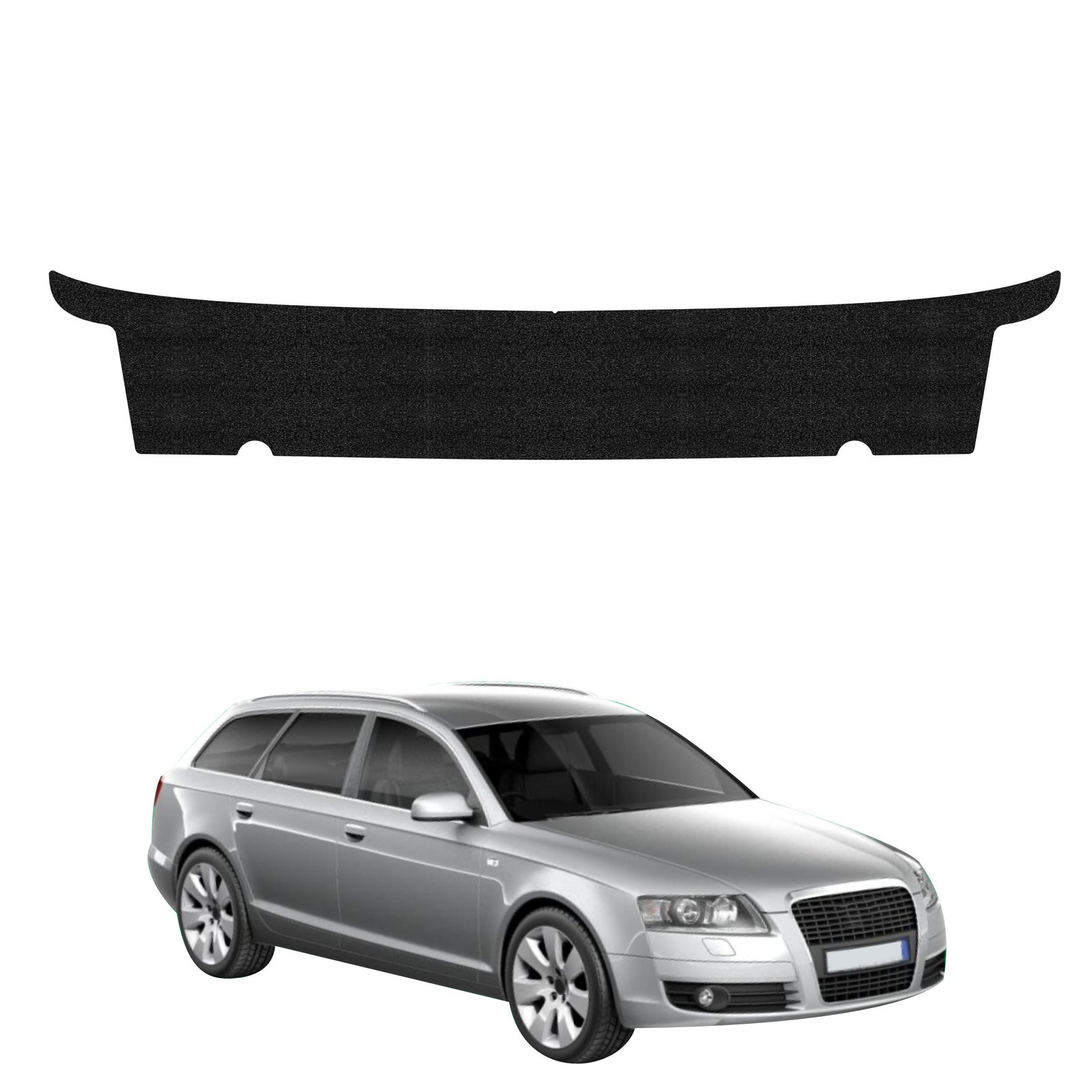 Juoda techninė apsauginė danga bagažinės slenksčiui Audi A6 C6 Avant (2004-2008) GRIZZ HeavyDuty Black