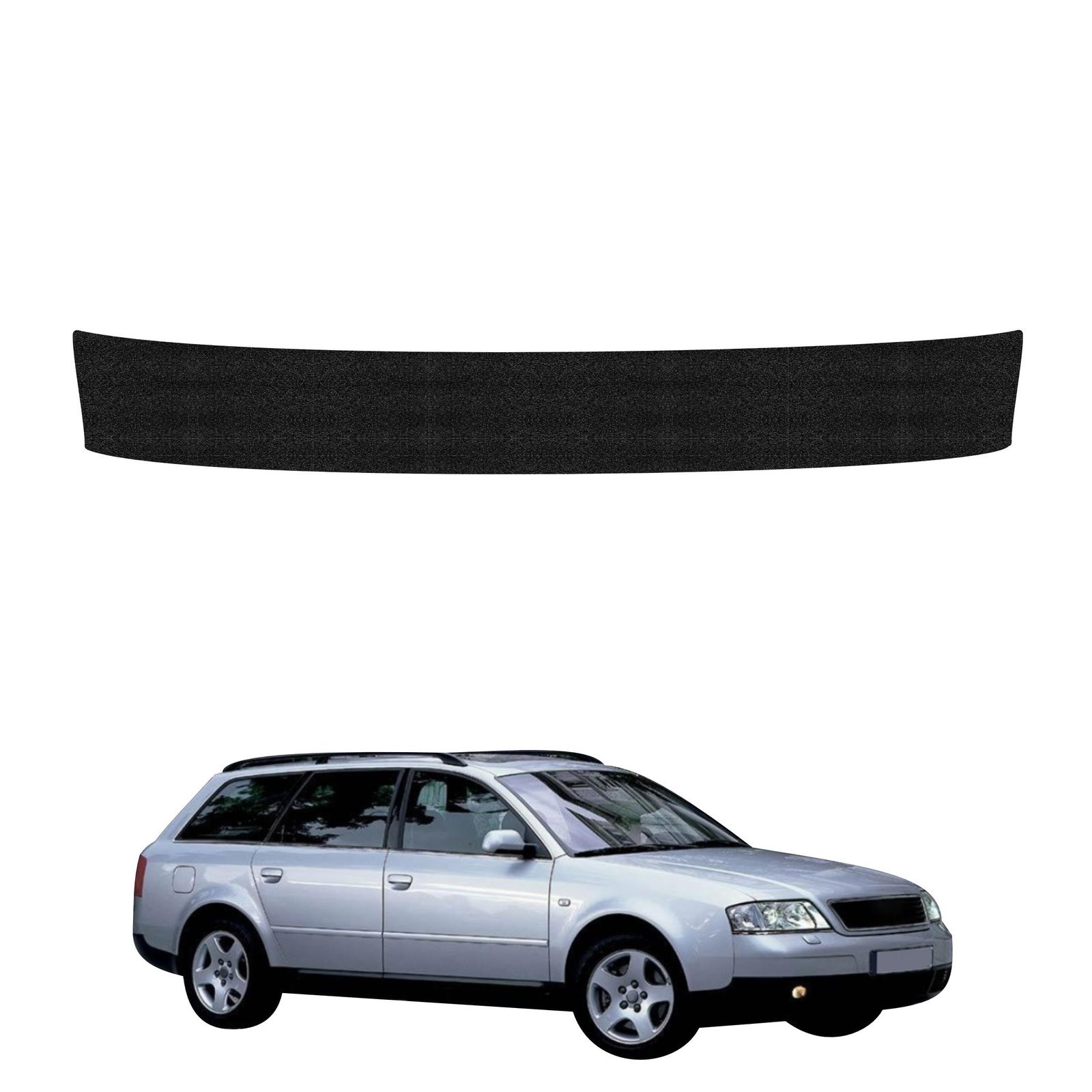 Juoda techninė apsauginė danga bagažinės slenksčiui Audi A6 C5 Avant (1998-2004) GRIZZ HeavyDuty Black