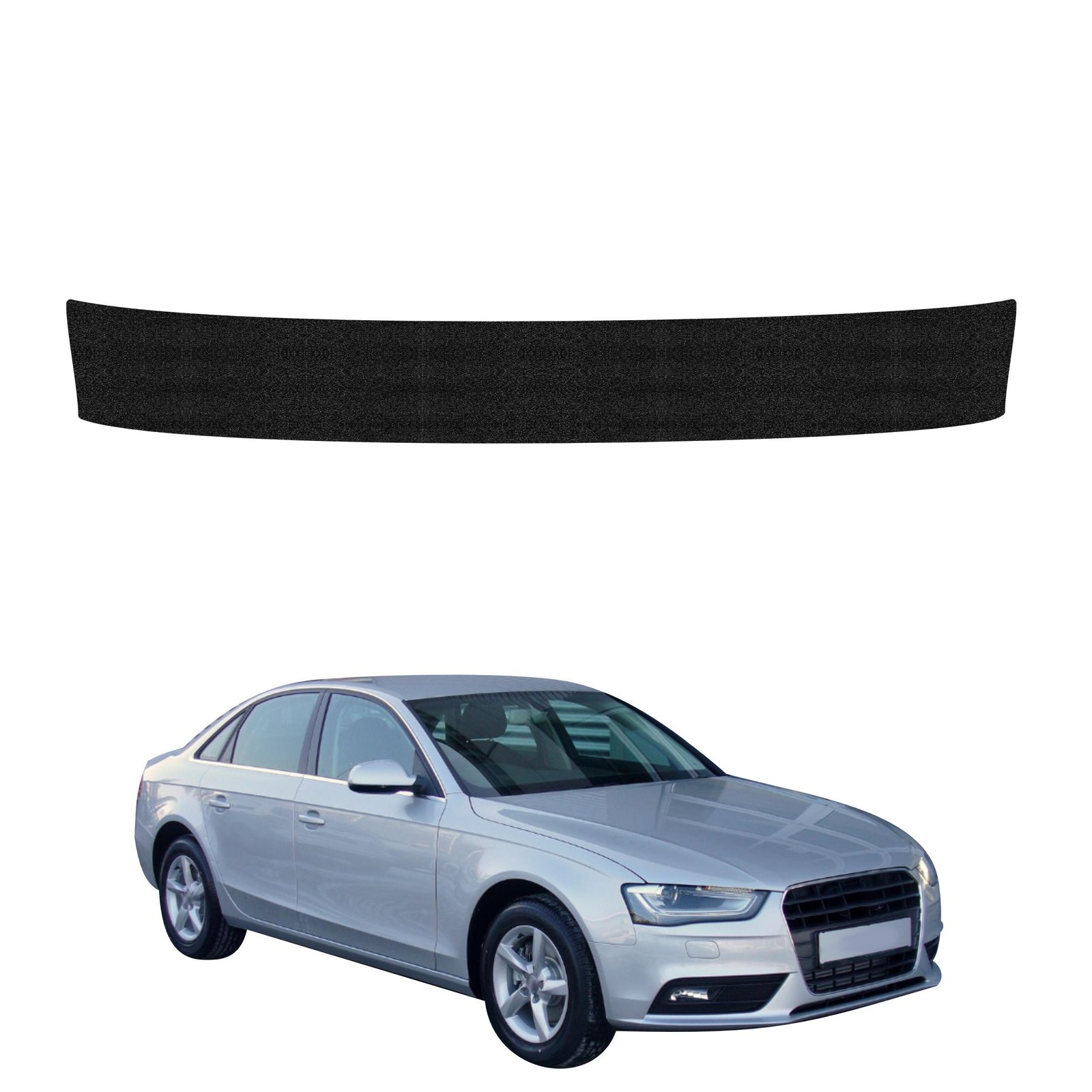 Juoda techninė apsauginė danga bagažinės slenksčiui Audi A4 B8 Sedan Facelifting (2011-2015) GRIZZ HeavyDuty Black
