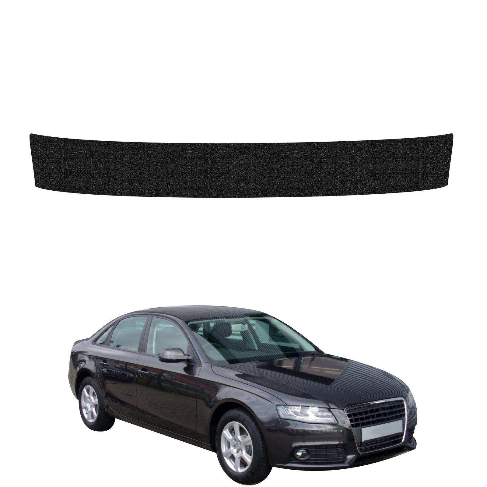 Juoda techninė apsauginė danga bagažinės slenksčiui Audi A4 B8 Sedan (2007-2011) GRIZZ HeavyDuty Black