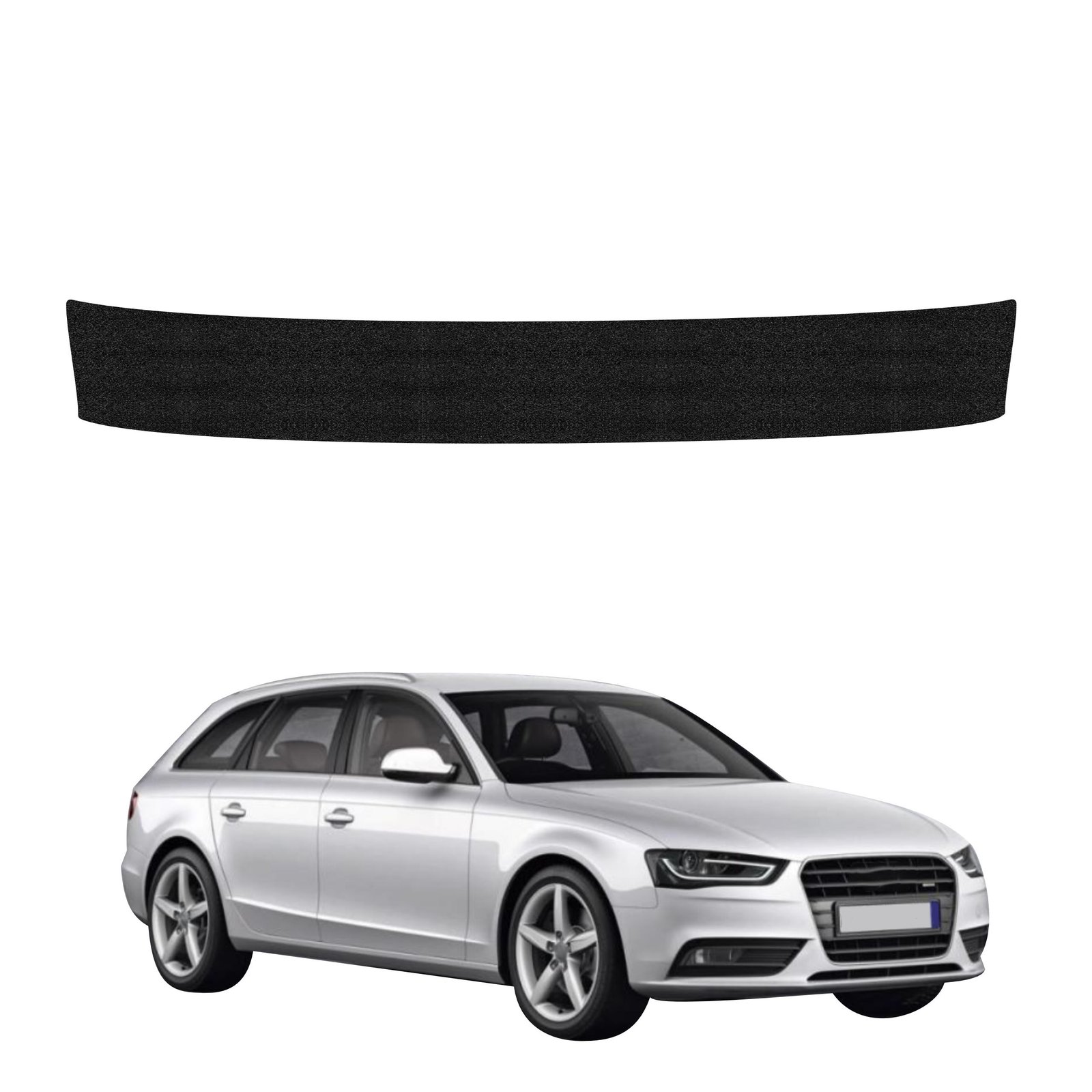 Juoda techninė apsauginė danga bagažinės slenksčiui Audi A4 B8 Avant Facelifting (2011-2015) GRIZZ HeavyDuty Black