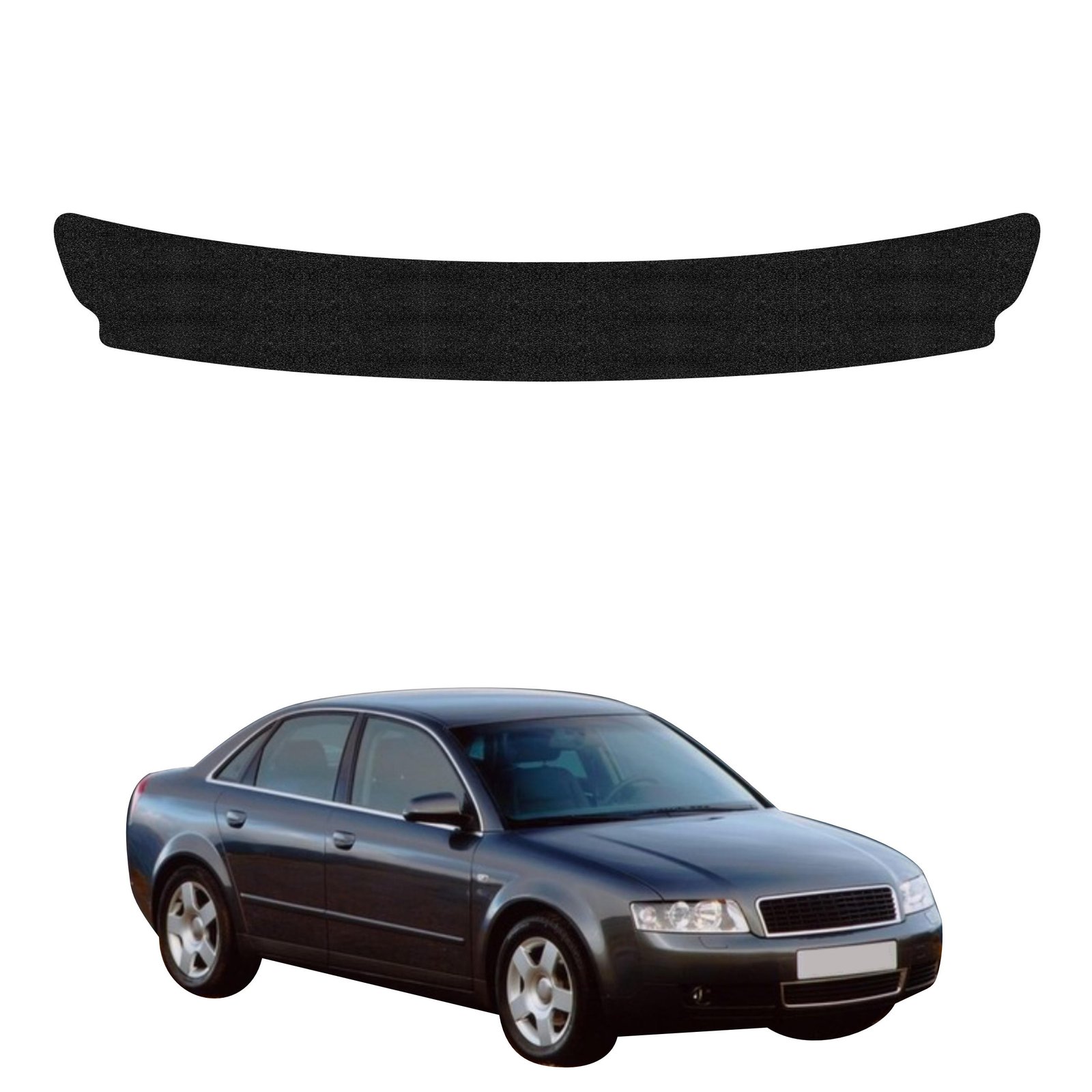 Juoda techninė apsauginė danga bagažinės slenksčiui Audi A4 B6 Sedan (2000-2006) GRIZZ HeavyDuty Black