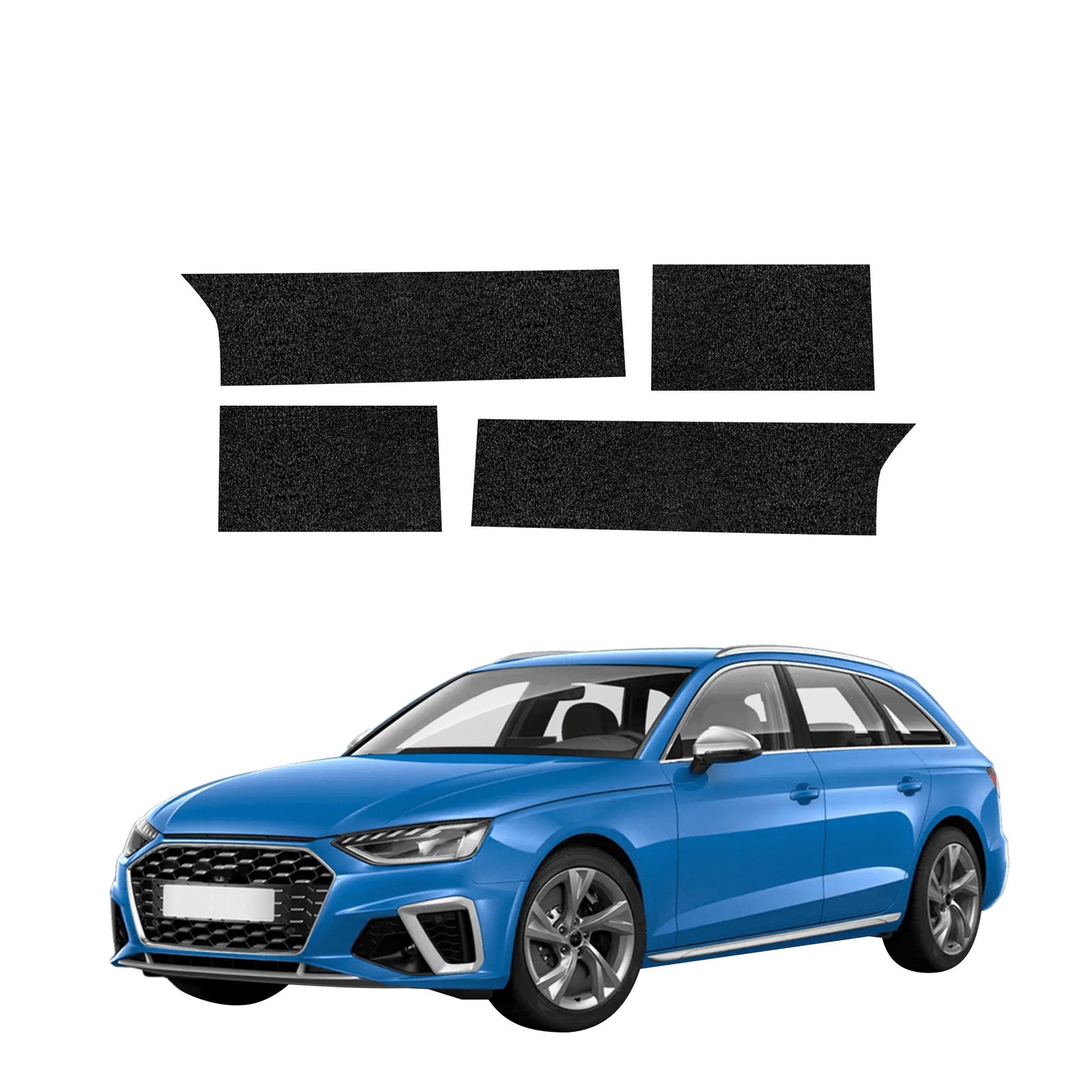 Komplektas 4w1 Juoda techninė apsauginė danga slenksčiams Audi A4 Avant (2019-2024) GRIZZ HeavyDuty Black