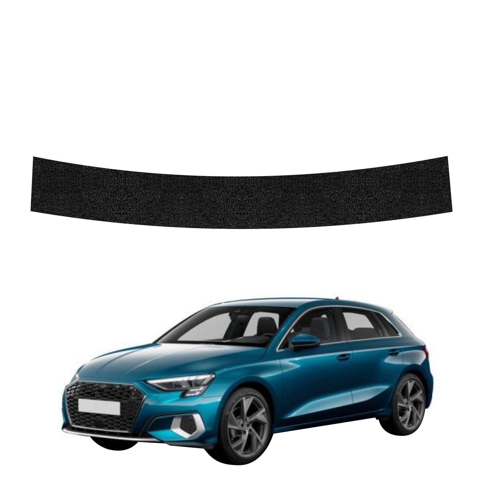 Juoda techninė apsauginė danga bagažinės slenksčiui Audi A3 8Y Sportback (2020-2023) GRIZZ HeavyDuty Black