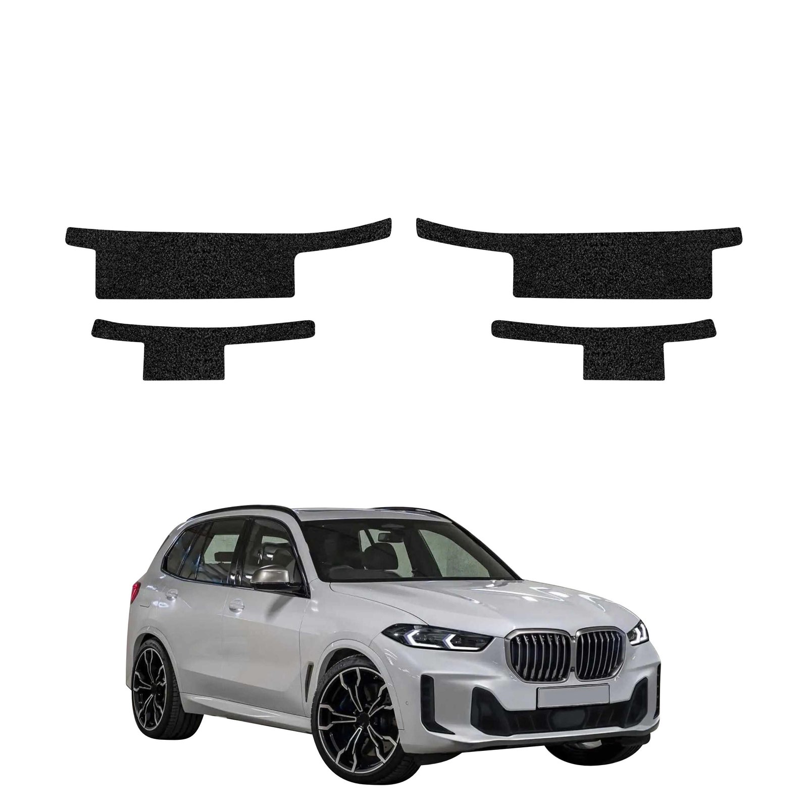 Komplektas 4w1 Juoda techninė apsauginė danga slenksčiams BMW X5 G05 (2023-2026) GRIZZ HeavyDuty Black