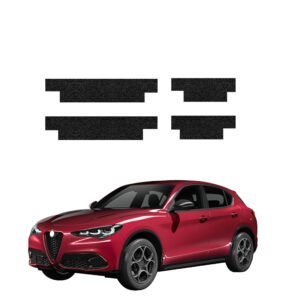 Komplektas 4w1 Juoda techninė apsauginė danga slenksčiams Alfa Romeo Stelvio (2023-2026) GRIZZ HeavyDuty Black