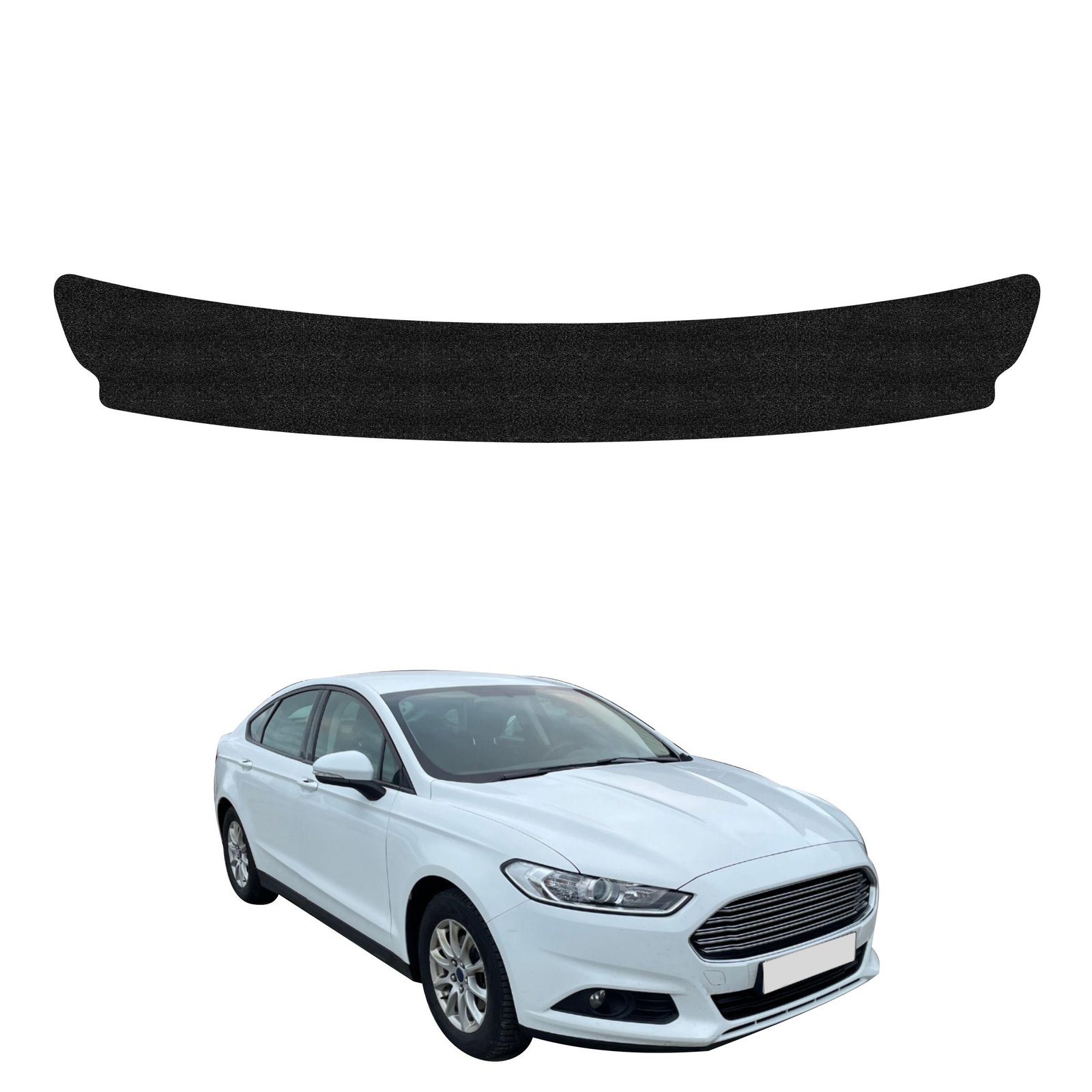 Juoda techninė apsauginė danga bagažinės slenksčiui Ford Mondeo Mk5 Sedan (2014-2019) GRIZZ HeavyDuty Black