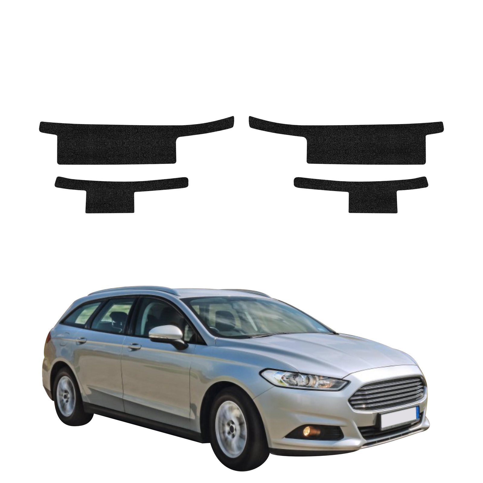 Komplektas 4w1 Juoda techninė apsauginė danga slenksčiams Ford Mondeo Mk5 universalas (2014-2019) GRIZZ HeavyDuty Black
