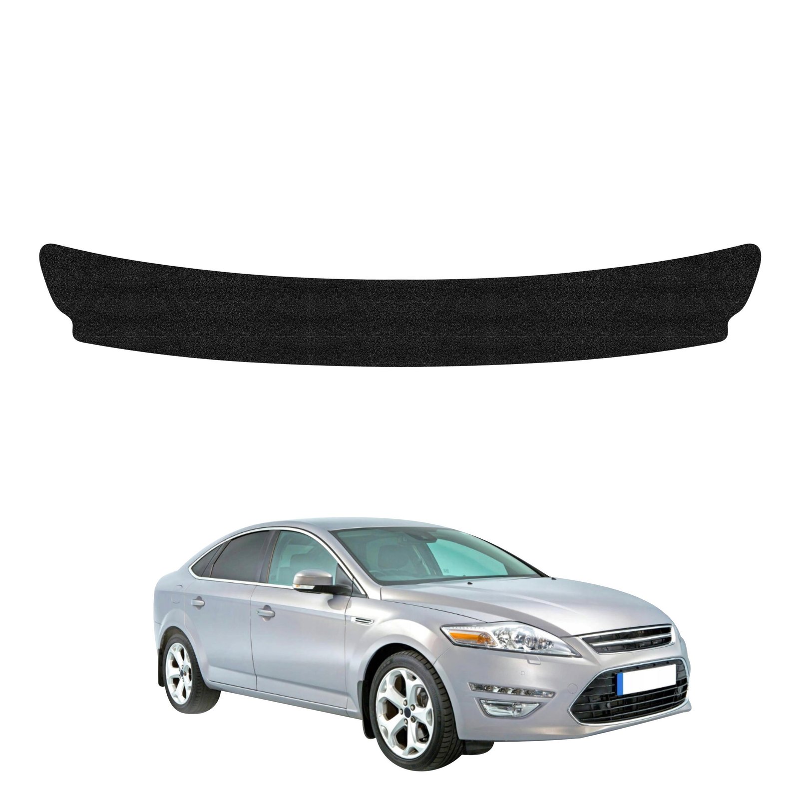 Juoda techninė apsauginė danga bagažinės slenksčiui Ford Mondeo Mk4 Sedan (2007-2014) GRIZZ HeavyDuty Black