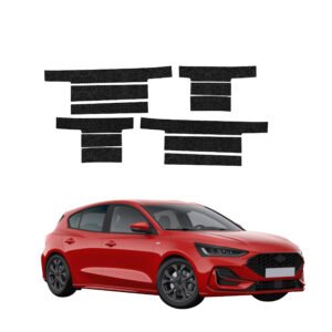 Komplektas 12w1 Juoda techninė apsauginė danga slenksčiams Ford Focus ST-Line X hečbekas Facelift (2021-2025) GRIZZ HeavyDuty Black