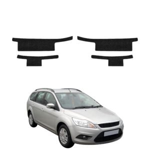 Komplektas 4w1 Juoda techninė apsauginė danga slenksčiams Ford Focus Mk2 universalas Facelifting (2007-2011) GRIZZ HeavyDuty Black
