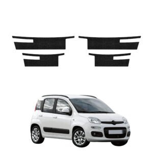 Komplektas 4w1 Juoda techninė apsauginė danga slenksčiams Fiat Panda 3 hečbekas 5D (2011-2016) GRIZZ HeavyDuty Black