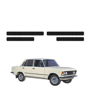 Komplektas 4w1 Juoda techninė apsauginė danga slenksčiams Fiat 125P (1967-1991) GRIZZ HeavyDuty Black