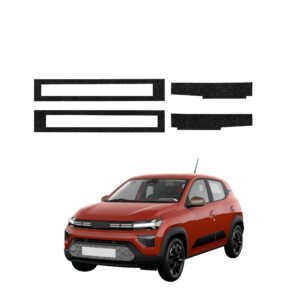 Komplektas 4w1 Juoda techninė apsauginė danga slenksčiams Dacia Spring (2024-2026) GRIZZ HeavyDuty Black