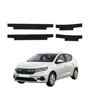 Komplektas 4w1 Juoda techninė apsauginė danga slenksčiams Dacia Sandero (2020-2026) GRIZZ HeavyDuty Black