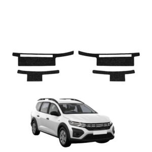 Komplektas 4w1 Juoda techninė apsauginė danga slenksčiams Dacia Jogger (2022-2026) GRIZZ HeavyDuty Black