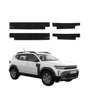 Komplektas 4w1 Juoda techninė apsauginė danga slenksčiams Dacia Duster (2024-2026) GRIZZ HeavyDuty Black