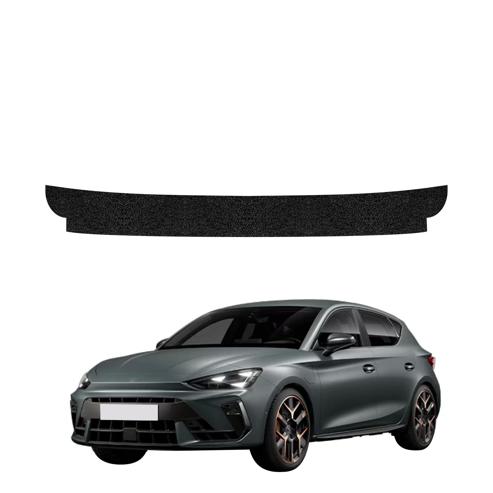 Juoda techninė apsauginė danga bagažinės slenksčiui Cupra Leon Sportstourer (2024-2026) GRIZZ HeavyDuty Black