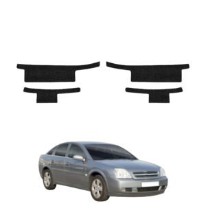 Komplektas 4w1 Juoda techninė apsauginė danga slenksčiams Opel Vectra C Liftback (2002-2005) GRIZZ HeavyDuty Black