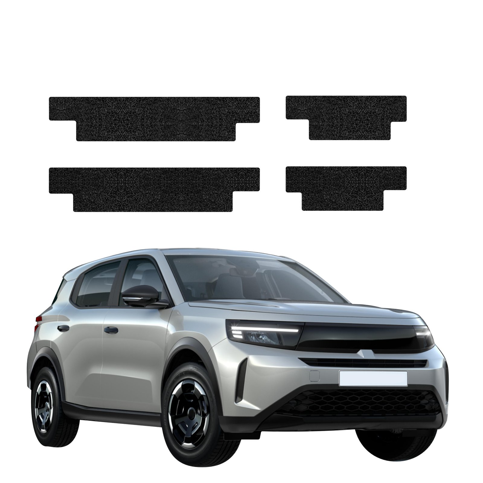 Komplektas 4w1 Juoda techninė apsauginė danga slenksčiams Opel Frontera (2024-2026) GRIZZ HeavyDuty Black