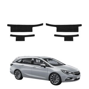 Komplektas 4w1 Juoda techninė apsauginė danga slenksčiams Opel Astra J universalas 5D (2012-2015) GRIZZ HeavyDuty Black