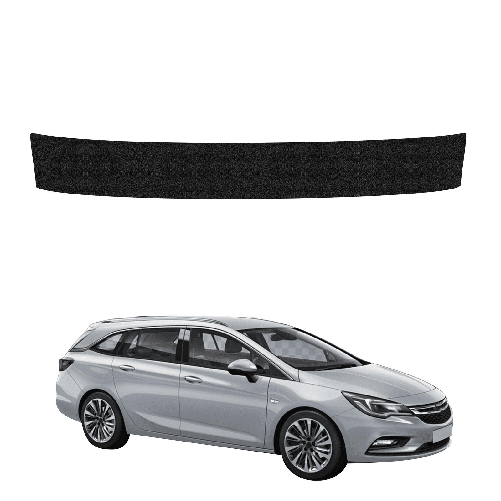 Juoda techninė apsauginė danga bagažinės slenksčiui Opel Astra J universalas 5D (2012-2015) GRIZZ HeavyDuty Black