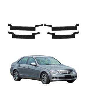 Komplektas 4w1 Juoda techninė apsauginė danga slenksčiams Mercedes Benz C Klasa W204 Sedan (2007-2011) GRIZZ HeavyDuty Black