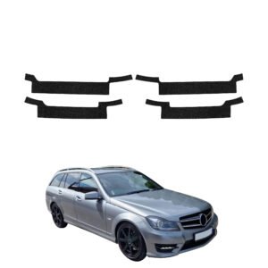Komplektas 4w1 Juoda techninė apsauginė danga slenksčiams Mercedes Benz C Klasa S204 universalas Facelifting (2011-2014) GRIZZ HeavyDuty Black