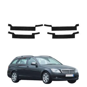 Komplektas 4w1 Juoda techninė apsauginė danga slenksčiams Mercedes Benz C Klasa S204 universalas (2007-2011) GRIZZ HeavyDuty Black